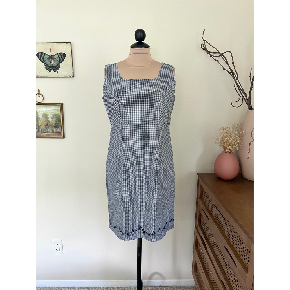 Vintage Liz Claiborne Navy Gingham Dress